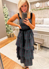 Plaid Tiered Ruffle Midi Dress