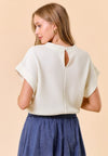 Waffle Knit S/S Drawstring Top