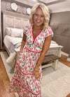 Floral Print Poplin Woven Midi Dress