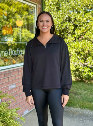 Black 1/4 Zip Pullover