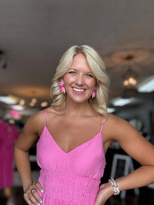 Hot Pink Tiered Maxi Dress