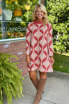 Abstract Printed Sweater Dress