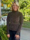 Brown Leopard Mesh Layer Top