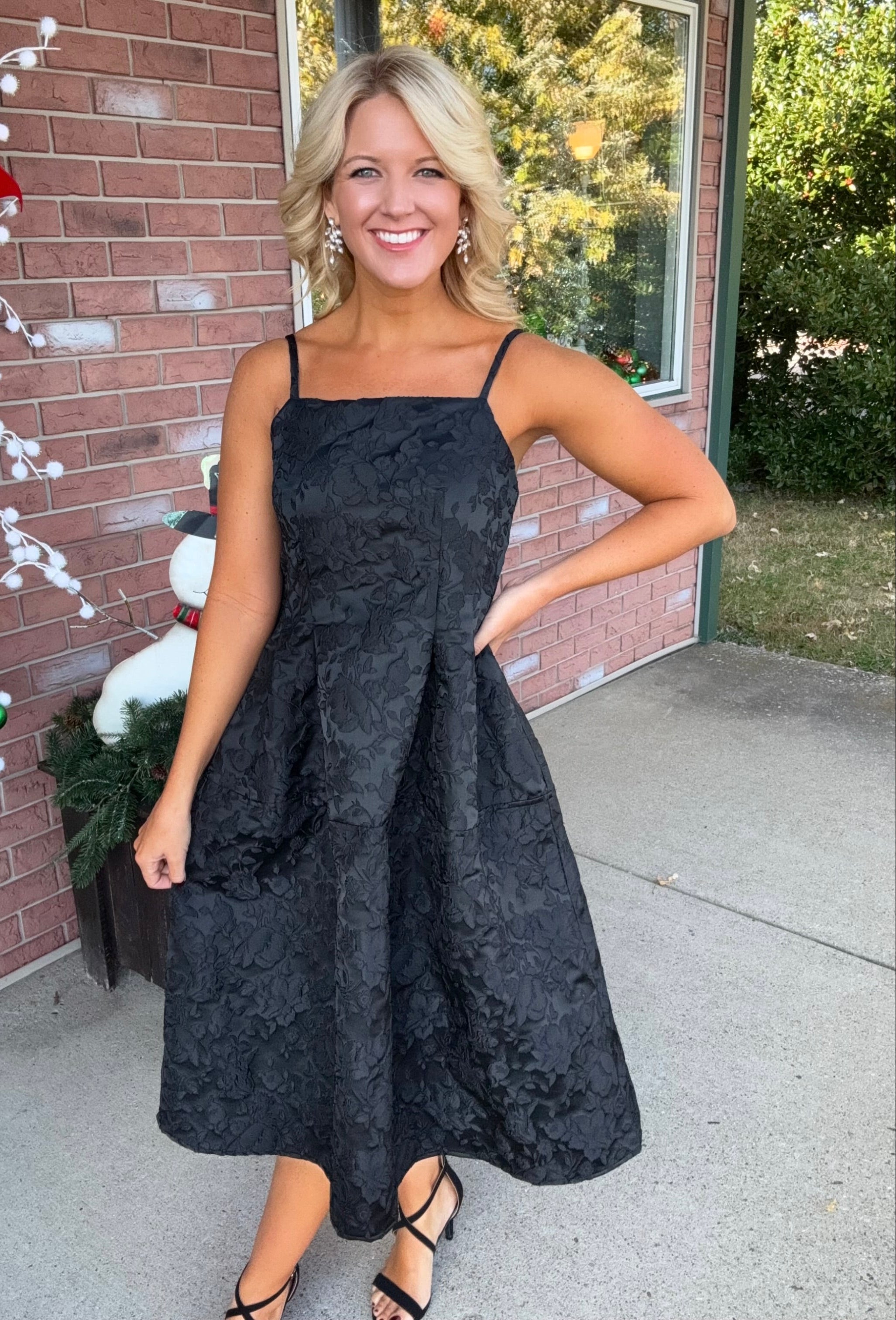 Black Brocade Midi Dress Jaded Layne Boutique Black Brocade Midi Dress Jaded Layne Boutique