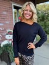 Asymmetric Neckline Detailed Sweater (2 Color Options)