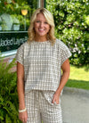 Taupe Textured Top & Pant SET