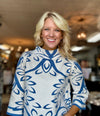 Jacquard Mock Neck Printed Sweater