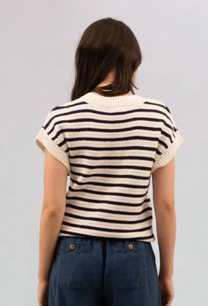 Stripe Crew Neck Knit Pullover