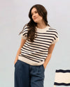 Stripe Crew Neck Knit Pullover