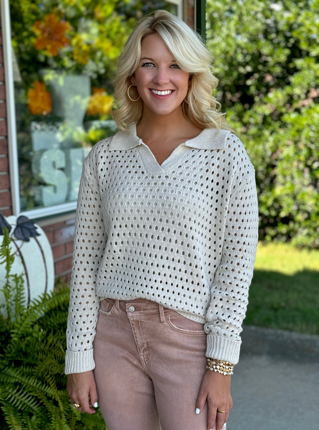 Open Stitch Sweater Top