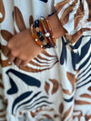 Black & Gold Square Beaded Bracelet