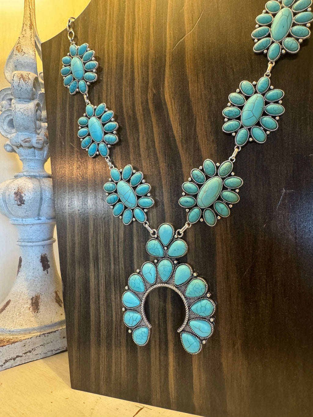 Turquoise Squash Blossom Necklace