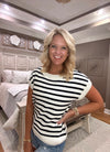 Stripe Crew Neck Knit Pullover