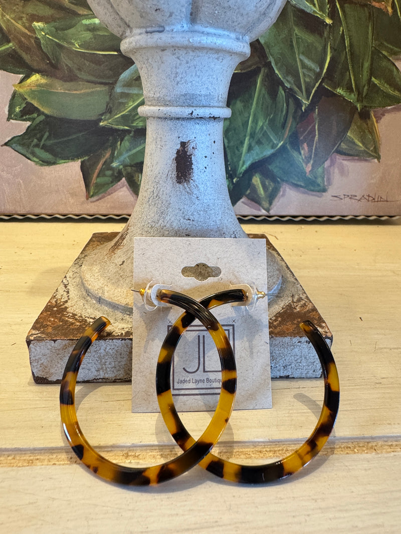 Tortoise Hoop Earring