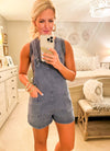 Washed Blue Knot Romper