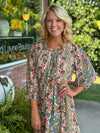 Boho Floral Midi Dress