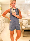 Washed Blue Knot Romper