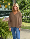 Washed Brown Reverse Stitch Top
