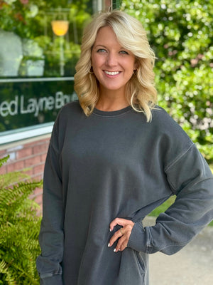 Washed Grey Tunic Dress