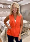 Coral Red Peplum Vest