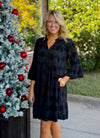 Black on Black Polka Dot Dress