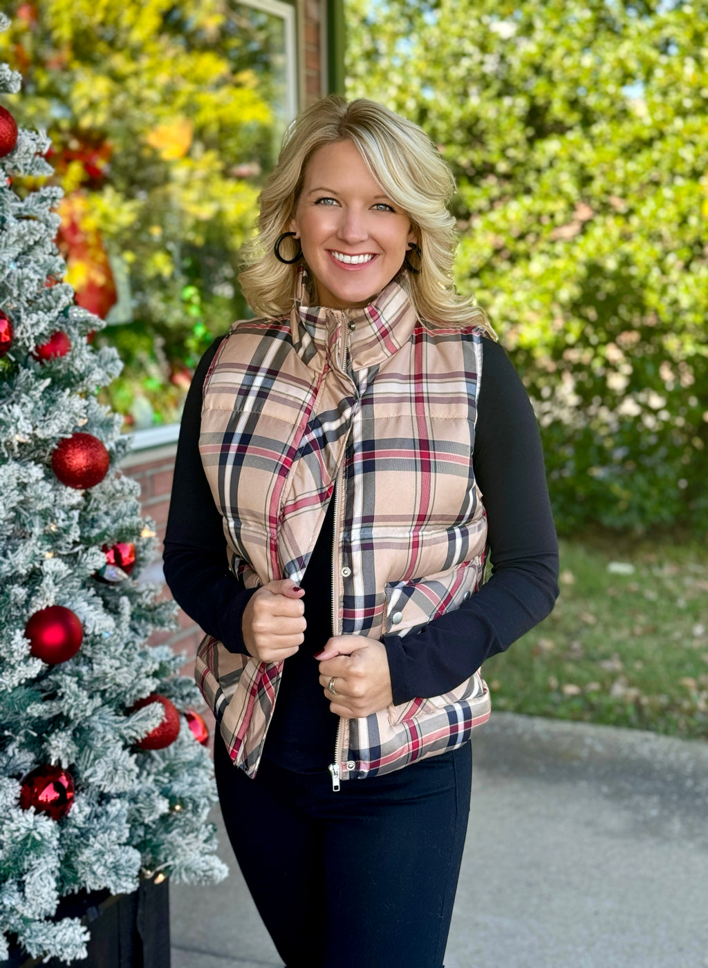 Plaid Puffer Vest