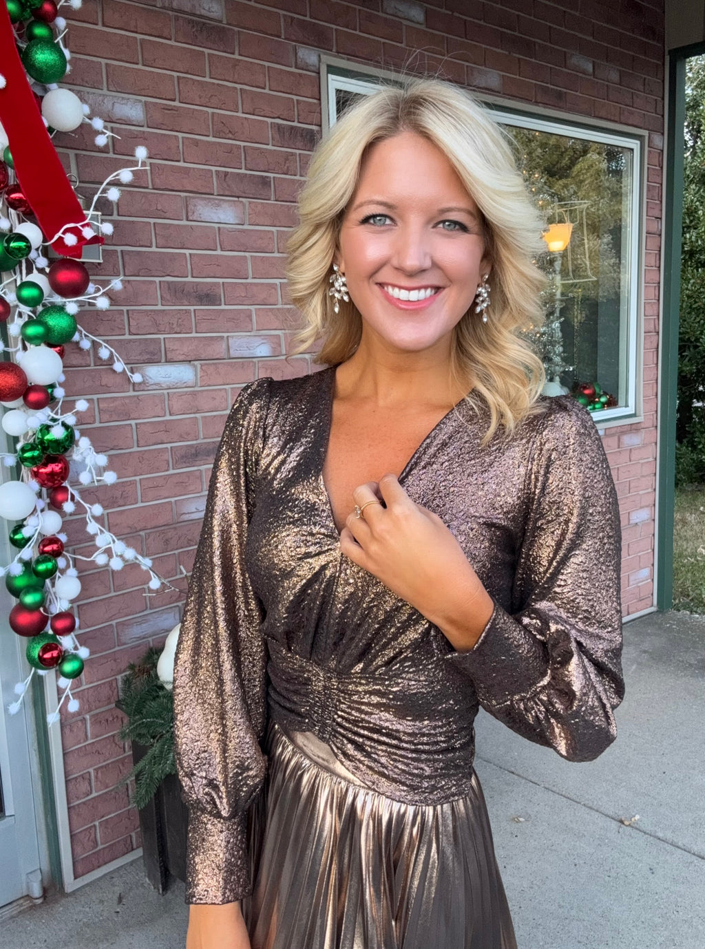 Shimmer Top & Metallic Skirt SET