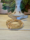 Champagne & Brown Beaded Bracelet
