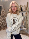 LV Custom Sweatshirt (Cream with Brown) *Pre-order*
