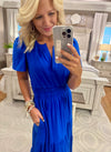 Royal Blue Tiered Tshirt Midi Dress