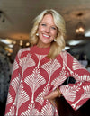 Abstract Printed Sweater Dress