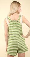 Green Stripe Knit Romper