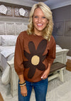 Brown Floral Patch Top