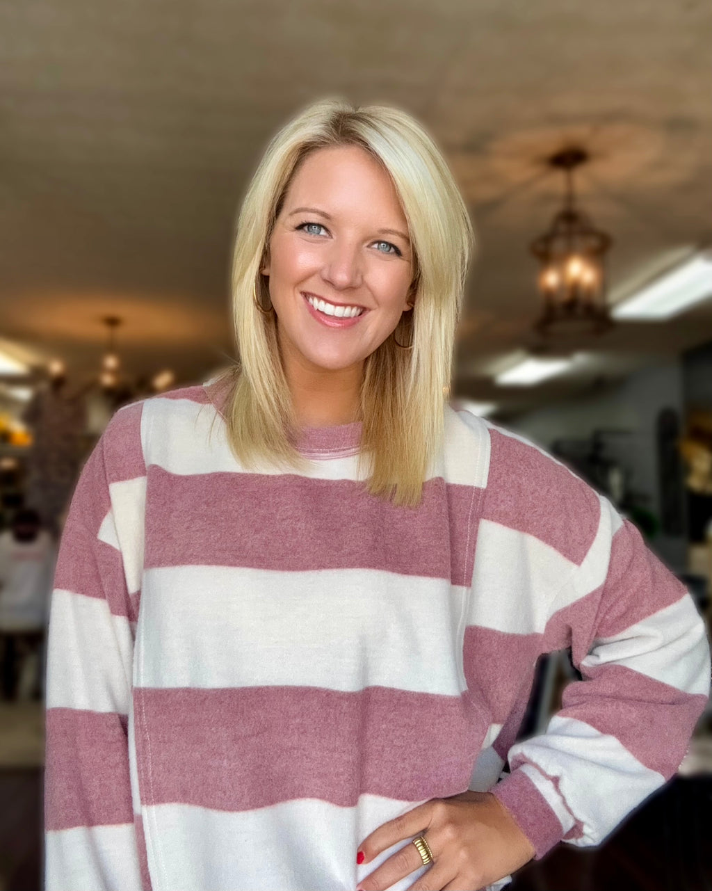 Washed Stripe Top