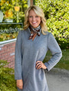 Grey Herringbone Shift Dress