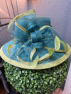 Turquoise and Lime Derby Hat