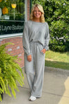 Washed Grey Top & Wide Leg Pant SET