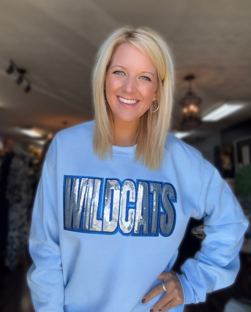 Light Blue WILDCATS Custom Sweatshirt *Pre-Order*