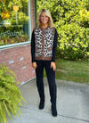 Leopard Sweater Vest with Gold Buttons