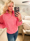 Pink Washed Snap Button Pullover