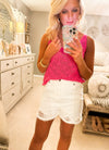 Hot Pink Crochet Tank