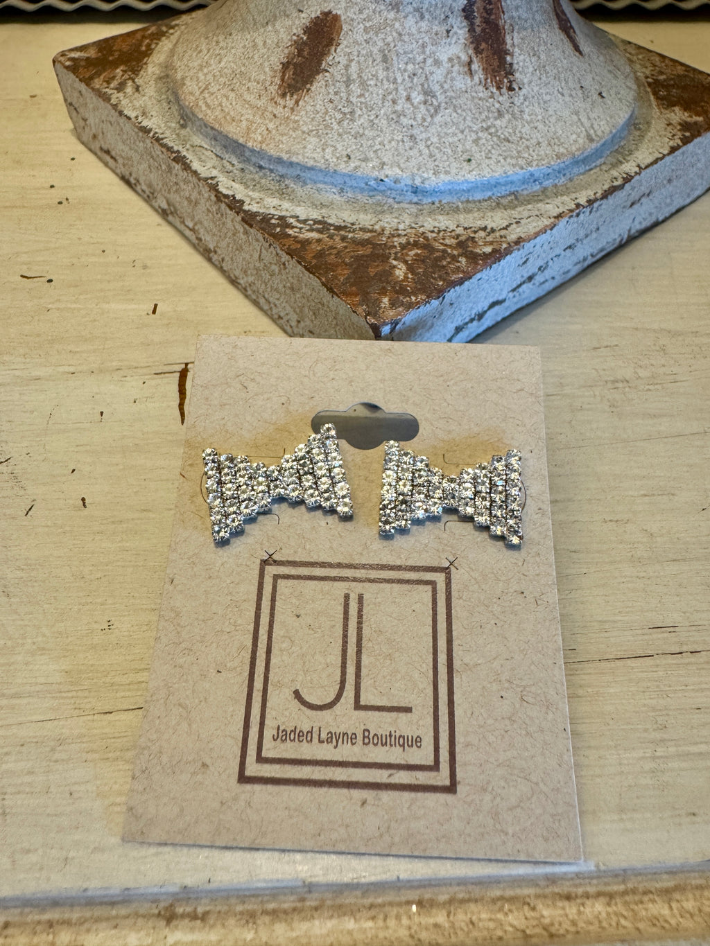 Rhinestone Bow Earrings