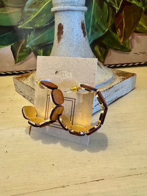 Square Wood Detailed Hoop