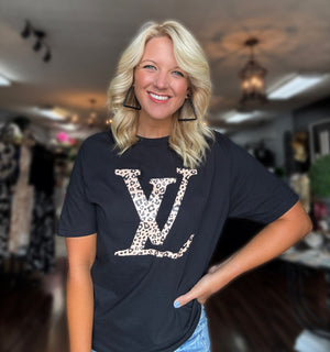 Custom LV Cheetah Black Tee *Pre-Order*