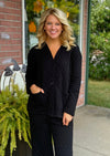 Black Quilted Cardigan and Pant SET