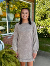 Mocha Washed Dress with Seam Details