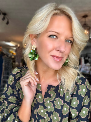 Floral Print Top with Cinched Waist & Ruffle Derail