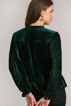 Emerald Green Velvet Top