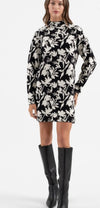 Black & White Floral Sweater Dress