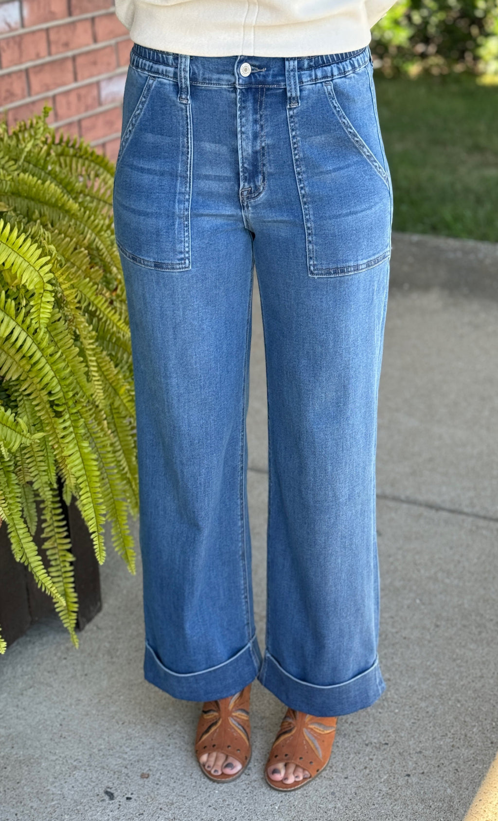 High Rise Super Soft Wide Leg Jean